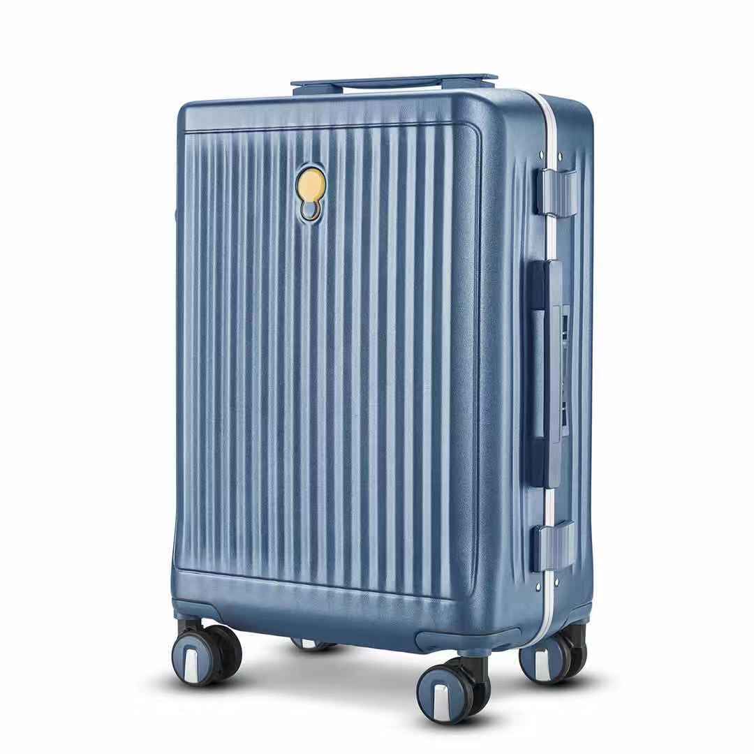 Алюминиевый чемодан для ручной клади, темно-синий