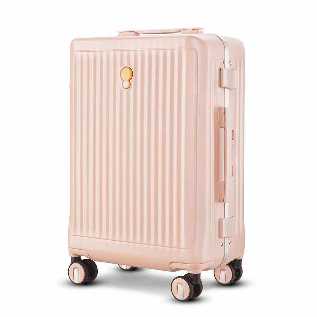 Aluminum Luggage Carry On-Pink