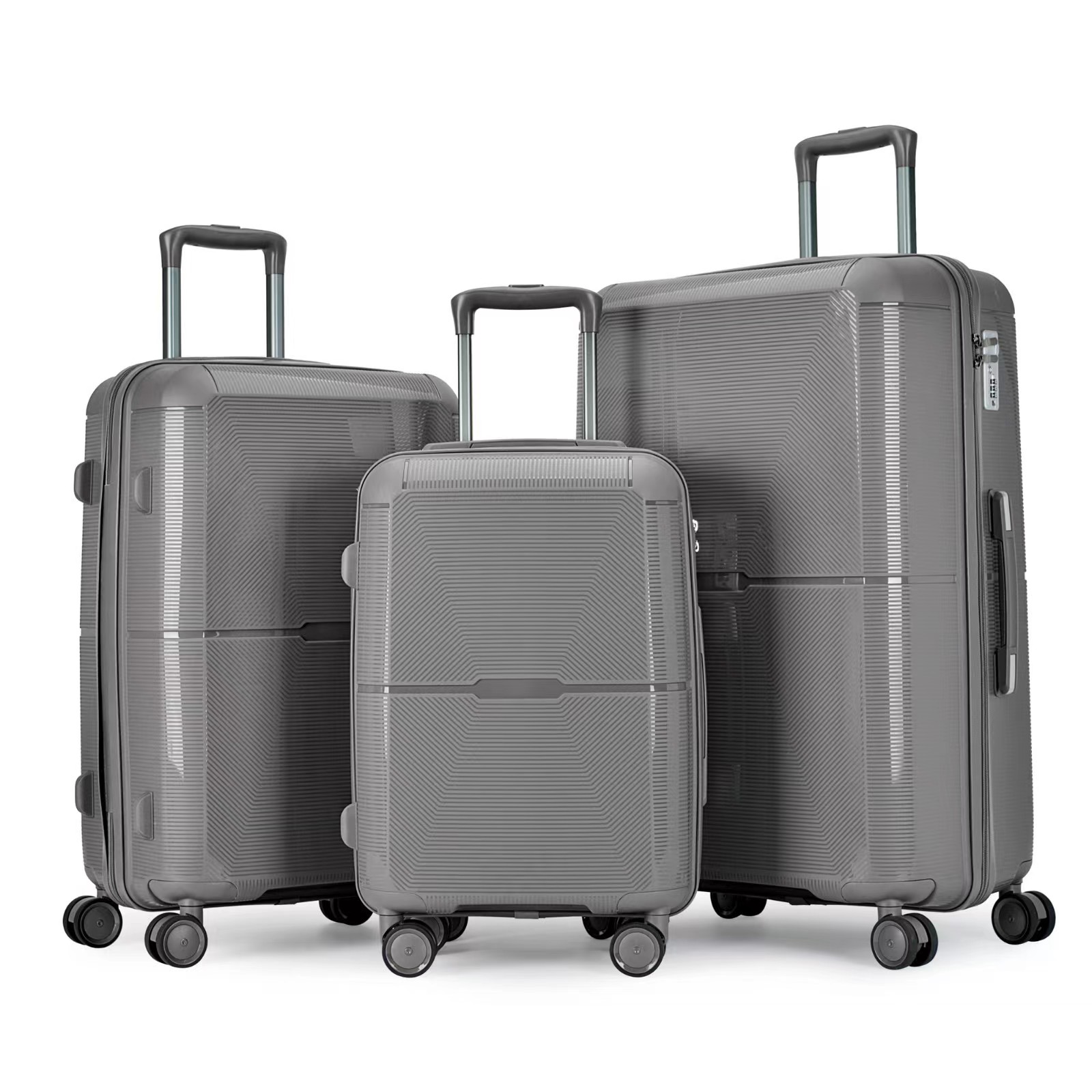 PP Lightweight 4 Double Rolling Wheels Suitcase  (3)