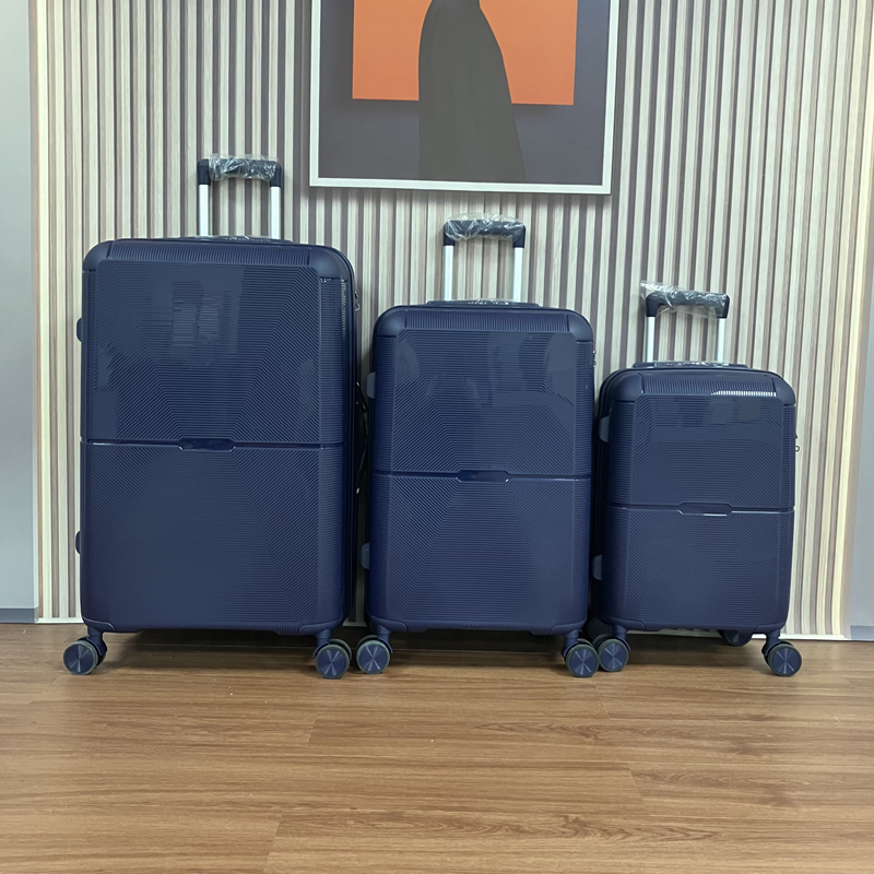 PP Lightweight 4 Double Rolling Wheels Suitcase-Navy